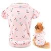 SMALLLEE_LUCKY_STORE Vestiti per animali domestici ragazze Cherry t-shirt cucciolo maglietta per cani di piccola taglia media e gatto volant maniche canotta gilet estate Yorkie Chihuahua, rosa, L