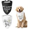 WLLHYF My Humans are Getting Married She Said Yes Dog Bandana Animali Domestici Sciarpa Triangolo Bavaglino Fazzoletto Set Matrimonio Foto Prop Decorazione Accessori per Animali Domestici per gli amanti dei