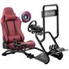 GTPLAYER Simulator Cockpit, Supporto per volante da simulatore di corse con altoparlanti stereo 3D, con supporto regolabile per volante, monitor, cambio e pedali(bordeaux)