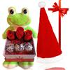 NARAMAKI Baci Perugina Regalo - Cofanetto + 3 Cioccolatini Perugina + Rana + Cappelllo Babbo Natale (PICCOLO QUADRATO CAPPELLO)