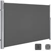 SONGMICS Tenda laterale in alluminio estensibile 200 x 400 cm, frangivista, protezione solare, opaca, tenda laterale, per balcone, terrazza, giardino, antracite GSA204G01