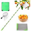 Edencomer Raccogli Frutta telescopico Lungo 4,2 m, 10 sezioni, con Supporto per Borsa in Tessuto e Borsa con Coulisse, per Raccogliere Frutta da luoghi Alti