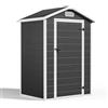 Blishom Casetta da Giardino in Resina, Capanno Porta Attrezzi Intemperie con Finestra e Ventilazione, Box Stoccaggio con Serratura per Attrezzi da Giardino, 122 x 92 x 187 cm (Nero)