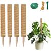 Veebmys Paletto Monstera, 4 Pezzi 40cm in Fibra di Cocco, con 2m Corda Canapa, 2m Velcro, 20 Fascette a Forma di Pesce, Espandibile Sostegno per Piante Rampicanti (4)
