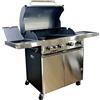 KE GRILL Barbecue Inox A Gas GPL E Pietra LAVICA 4 FUOCHI + FORNELLO Laterale