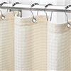 Awellife Tenda da doccia in cotone a nido d'ape, tenda da doccia per bagno, tessuto velato, panna, avorio (182,9 x 183 cm L)