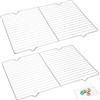 TLDBATICE Griglia di raffreddamento per torte, in acciaio inox, set da 2 pezzi, 30 x 20 cm, griglia di raffreddamento senza rivestimento, griglia da forno, griglia stabile, lavabile in lavastoviglie