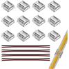 SEZO FCOB 2PIN LED Connettore Angolare striscia LED connettore Kit 12 Pezzi 8mm trasparente non Cablato Gapless Board to Wire Connectors + 4 Pezzi Cavo di Prolunga 20 AWG Lungo 15cm