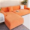 UHVUJDUI Copridivano Angolare Impermeabile Copertura Divano 3 2 4 1 Posti Con Penisola, Elasticizzato Salvadivano Forma Di L Antiscivolo Per Cane Gatto Antigraffio(Orange,90cm-140cm)