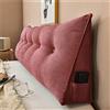 Treer Cuscino da Lettura per Letto Grande Velluto Cuscino Schienale Divano Cuscino Lombare per Testiera Wedge Cuscino Cuscino di Supporto Grandi Cuscini per Poggialetto (60 * 50 * 20cm,Rosso)