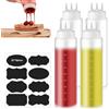 GBKDQQ 4 Bottiglie Da Spremere Da 1000 Ml Con 3 Ugelli A Spruzzo Per Ketchup, Maionese E Salse, Con Scala Di Misurazione, A Prova Di Perdite, In Plastica PE Riutilizzabile
