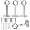 Luxvara 4 Pezzi Supporti per Aste per Tende,26mm, Staffe per Tende Armadio, Bastone per Tende Inox Supporto, con 12 Viti e 12 Tubi di Espansione, per Armadio Armadio, Asta per Vestiti, Bagno (Argento)