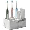 Zipplunk Portaspazzolino in diatomite, ad asciugatura rapida, porta spazzolino da denti e dentifricio, per accessori da bagno (marmo bianco)