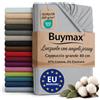 Buymax Lenzuolo con Angoli Stretch Matrimoniale 140x200-160x220 cm per Letti ad Acqua e Boxspring in 98% Cotone Jersey - Colore Argento, per Materassi fino a 35 cm di Altezza