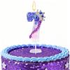 Kaimirui Candele di compleanno con numeri 7, candela scintillante con numeri per compleanno, candele di compleanno kpop, k pop decorazione topper per torte, decorazione per torte di compleanno, accessori per