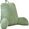 BUERPINKING Cuscino da Lettura per Letto e Divano con Schienale a Balze per Adulti, Supporto per Braccia, Cuscini per Leggere/Rilassarsi/Guardare La TV, con Tasca e Fodera Lavabile (Verde)