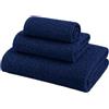Corredocasa Set 3 Asciugamani Bagno in 100% Spugna di Cotone Qualità Premium, Made in Italy - Viso, Ospite e Telo Doccia - Lavabile in Lavatrice - Hotel, B&B e Palestre - Morbidezza Professionale Blu Navy