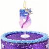 Kaimirui K pop - Candele di compleanno con numero di compleanno, per torta, con paillettes, per celebrare anniversari, decorazioni a tema musica dei cartoni animati, forniture per feste a tema musicale (numero