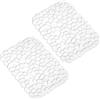 LEAZZLE Tappetino per Lavello Trasparente, Set di 2 Tappetini Lavello Cucina in PVC, 40x30cm Proteggi Lavandino Cucina, Tappetino per Lavello a Forma di Ciottolo per Il Fondo del Lavello della Cucina