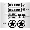 Generisch US Army USA Star Set di adesivi militari XL o m (91/20) (bianco lucido, m)