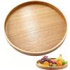 Jwthee Vassoio in Legno, Vassoio Decorativo Vassoio da Caffè Vassoio Rotondo in Legno Vassoio da Portata Vassoio Per Candele Vassoio da Tavolo Centrotavola Per Sala da Pranzo Decorazioni Per La Tavola(24 cm)