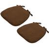 Generico Cuscino per Sedia Semicircolare in Velluto A Coste Lavabile 43x41x35 Cm con Fondo Antiscivolo e Lacci per Sedie da Giardino, Sedie da Pranzo o Sedie da Ufficio,Marrone,2PCS