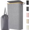 Lifewit Cesto Portabiancheria Salvaspazio, Cesta Biancheria Sporca con Coperchio, Porta Biancheria Sporca Slim per Bagno, Laundry Basket per Camera da Letto, Bagno, Lavanderia, 70 L, Grigio Chiaro