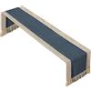 rismart Runner da Tavolo con Due Nappe Lino in Cotone Nappe per Tavola Navy Beige,30_x_45_cm