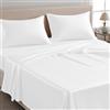 LINENWALAS Solo Lenzuolo Piano King Size, 100% Tencel Seta Morbida Rinfrescante Lenzuolo Superiore Lyocell Biancheria da Letto Perfetto per Capelli e Pelle 275×275 CM (Bianco, King Size)