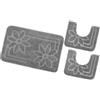 emmevi Tappeto Bagno Parure Fiori Morbido Antiscivolo Assorbente Lavabile MOD.Moorea 6 Set 3 Pezzi Grigio