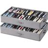 unycos - Set di 2 Organizer Sottoletto per Scarpe, 16 Paia | Pieghevoli in Tessuto Non Tessuto, Resistenti a Umidità, Muffa e Polvere, Finestra PVC e 3 Manici per Riporre e Trasportare
