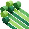 ZIJANG 6 Pezzi Serpentine di Carta Crespa- Serie Verde, Carta Crespa 4.5cm x 25m, Carta Crespa Colorata per Decorazioni, Nastri Decorativi per Feste e Celebrazioni