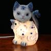 Erconsso Lampada a LED a forma di gatto, lampada da tavolo a forma di animale in resina, decorativa, stile retrò, luce notturna per camera da letto, soggiorno, cucina, dormitorio, ufficio