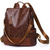 NICOLE & DORIS Zaini da Giorno Donna Borsa Zaino Donna Elegante Antifurto Multifunzionale Zainetto Moda Pelle PU Impermeabile Marrone