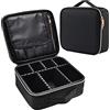 Joligrace Beauty case da viaggio per trucchi, beauty case per parrucchieri, organizer con scomparto regolabile in tessuto Oxford, Nero , Mini size: 26x23x9.5cm, Minimalista
