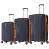 CELIMS - Set di Valigie 3 Pezzi in Polipropilene Rigido | Cabina 55 cm + Media 65 cm + Grande 75 cm | Trolley Resistenti e Leggeri | Lucchetto TSA | 8 Ruote Girevoli 360 | Polipropilene | Blu Navy