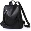 NICOLE & DORIS Zaini da Giorno Donna Borsa Zaino Donna Elegante Antifurto Multifunzionale Zainetto Moda Pelle PU Impermeabile Nero