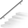 Fiqops Corrimano in acciaio inox, ringhiera per scale, 100 cm, in acciaio inox, per esterni e interni, ringhiera Ø 42 mm, con supporto a parete e tasselli in metallo
