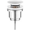 Inbagno Piletta Click Clack Universale G1"1/4 In Ottone Bianco Opaco Per Lavabo E Bidet Con O Senza Troppopieno - Scarico A Pressione Standard