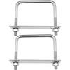 SG Store 2 bulloni a U quadrati M10 filettatura 100 mm larghezza interna 100 mm lunghezza bullone di bloccaggio a forma di U in acciaio inossidabile 304 dadi e piastre per veicoli Pipeline edifici