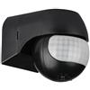 Generico Rilevatore di Movimento Esterno IP44, Montaggio a Parete, LED adatto, programmabile, Sensore Infrarossi, orientabile, Portata 12m / 180° (Nero)