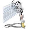 MEKO Soffione doccia con filtro - Soffione a mano ad alta pressione con filtrazione a 15 strati, tubo da 1,5 m, 5+2 tipi di getto - doccia a risparmio energetico per rimuovere il cloro residuo