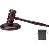 Kellegour Martello Giudice in Legno,Martello da Giudice in Legno,Martelletto con Blocco Sonoro Perfetto,Con 1 sacchetto,per Avvocato,Tribunale D'aste,Azienda