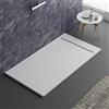 Bagno Super piatto doccia bianco, design moderno, modello Siviglia, in Mineralmarmo effetto ardesia, luxury, gelcoat, slim 3cm 90x130
