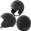 A-Pro Casco Jet Scooter Moto Omologato ECE 22-06 Visiera Parasole Nero Opaco S