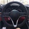 UOEMCRTB Coprivolante Fai Da Te In Vera Pelle Scamosciata Nera Cucita A Mano Per Alfa Per Romeo Per Giulia Per Stelvio Per Giulietta(C)