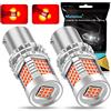 UPXSXT 2Pcs 1157 BAY15D P21/5W Lampadina del freno Rosso, 12-24V 3400LM 2016 89SMD Canbus Senza Errori e senza sfarfallio Lampadina LED per il fanale posteriore dell'auto, luce di marcia diurna