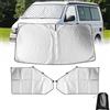 LCAUTFR Parasole per parabrezza anteriore V W T5 T6 camper 3 pezzi tappetino termico, protezione solare magnetica, copertura per parabrezza interno scuro