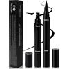 KELAV Eyeliner Nero Waterproof 2 Pezzi, Eyeliner Waterproof, Matita Nera Occhi, Lunga Durata, Risultato Immediato, Timbri per Impermeabili Semplice Strumento di Trucco per Occhi di Gatto