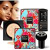 Geruicee Mushroom Head CC Cream Fondotinta Coprente BB Cream, Air Cushion Naturale 02 Idratante Waterproof, Fondotinta Liquido a Lunga Tenuta per Trucco Naturale e Uniformare l'Incarnato